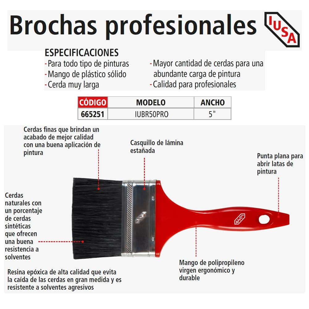IUSA - Brocha Profesional, 5", IUSA