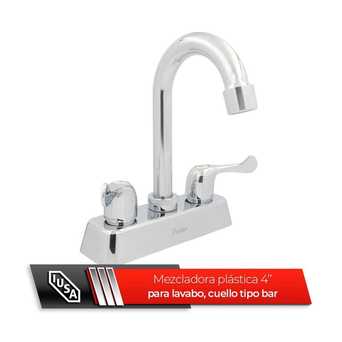 IUSA - Mezcladora ABS para Lavabo, Cuello Tipo Bar, Manerales de Palanca, Primo Basi-k, IUSA