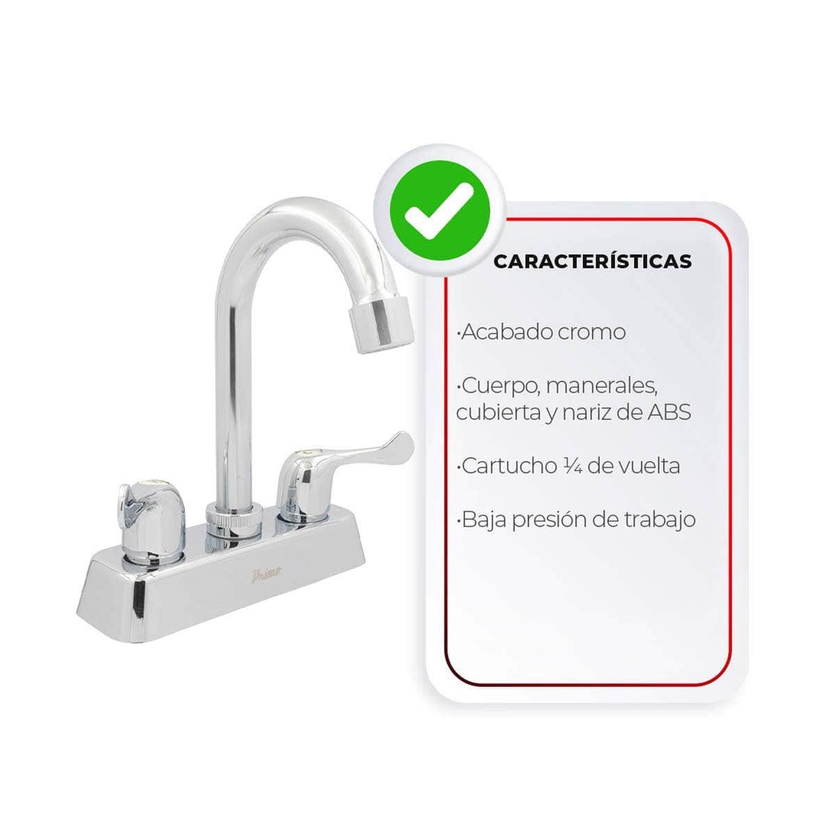 IUSA - Mezcladora ABS para Lavabo, Cuello Tipo Bar, Manerales de Palanca, Primo Basi-k, IUSA