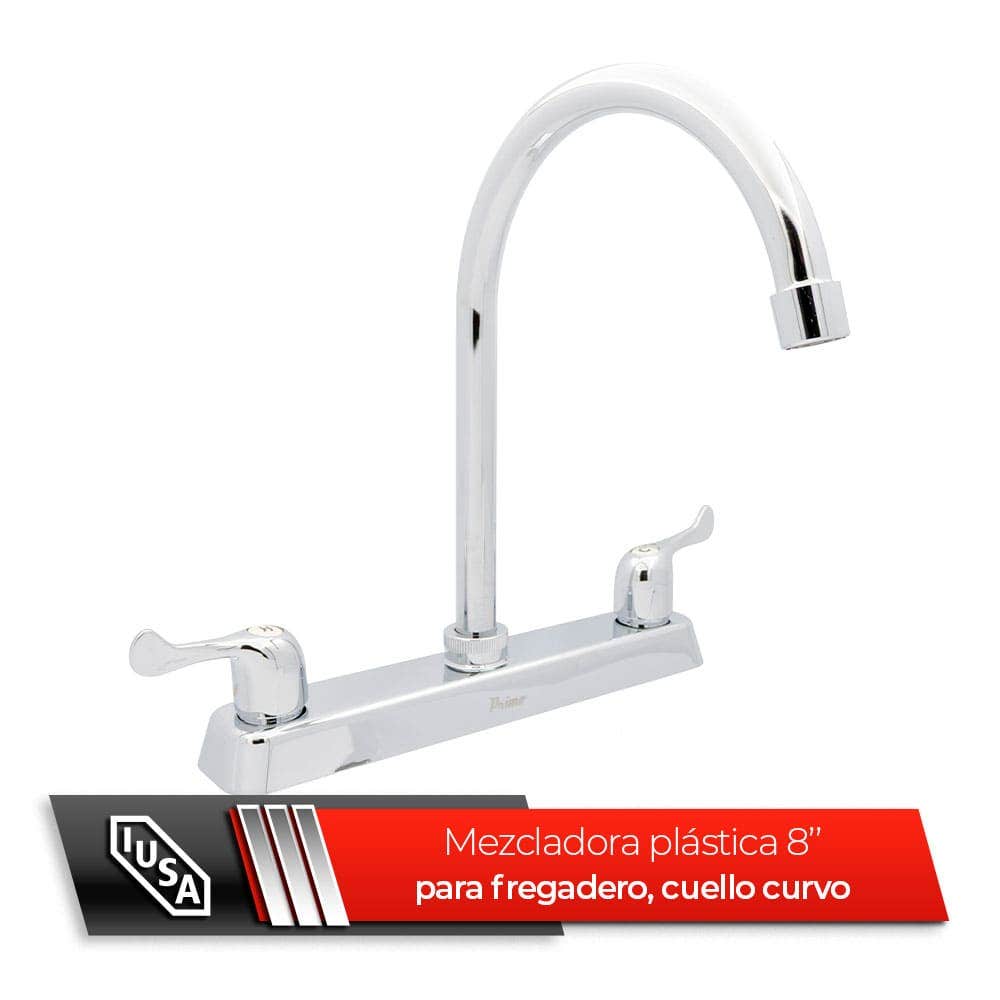 IUSA - Mezcladora ABS para Cocina, Cuello Curvo, Manerales de Palanca, Primo Basi-k, IUSA