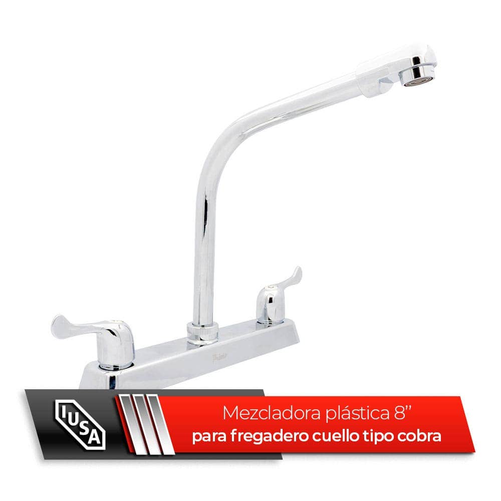 IUSA - Mezcladora ABS para Cocina, Cuello Cobra, Manerales de Palanca, Primo Basi-k, IUSA