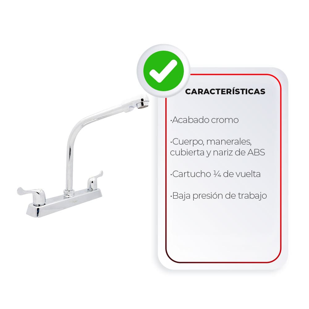 IUSA - Mezcladora ABS para Cocina, Cuello Cobra, Manerales de Palanca, Primo Basi-k, IUSA