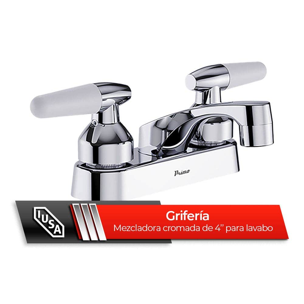 IUSA - Mezcladora de 4” para Lavabo con Manerales Tipo Cono, Primo Esencial, IUSA