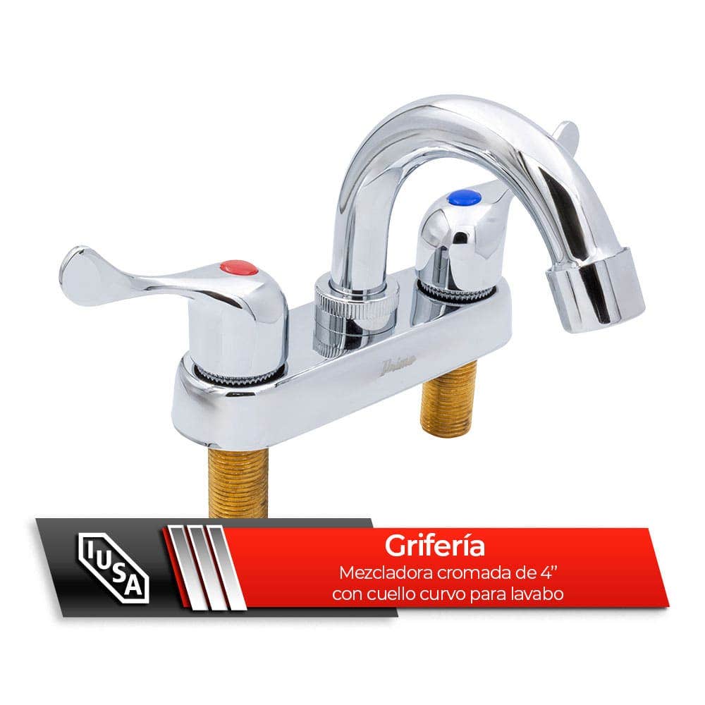 IUSA - Mezcladora de 4” para Lavabo con Manerales de Palanca, Primo Esencial, IUSA