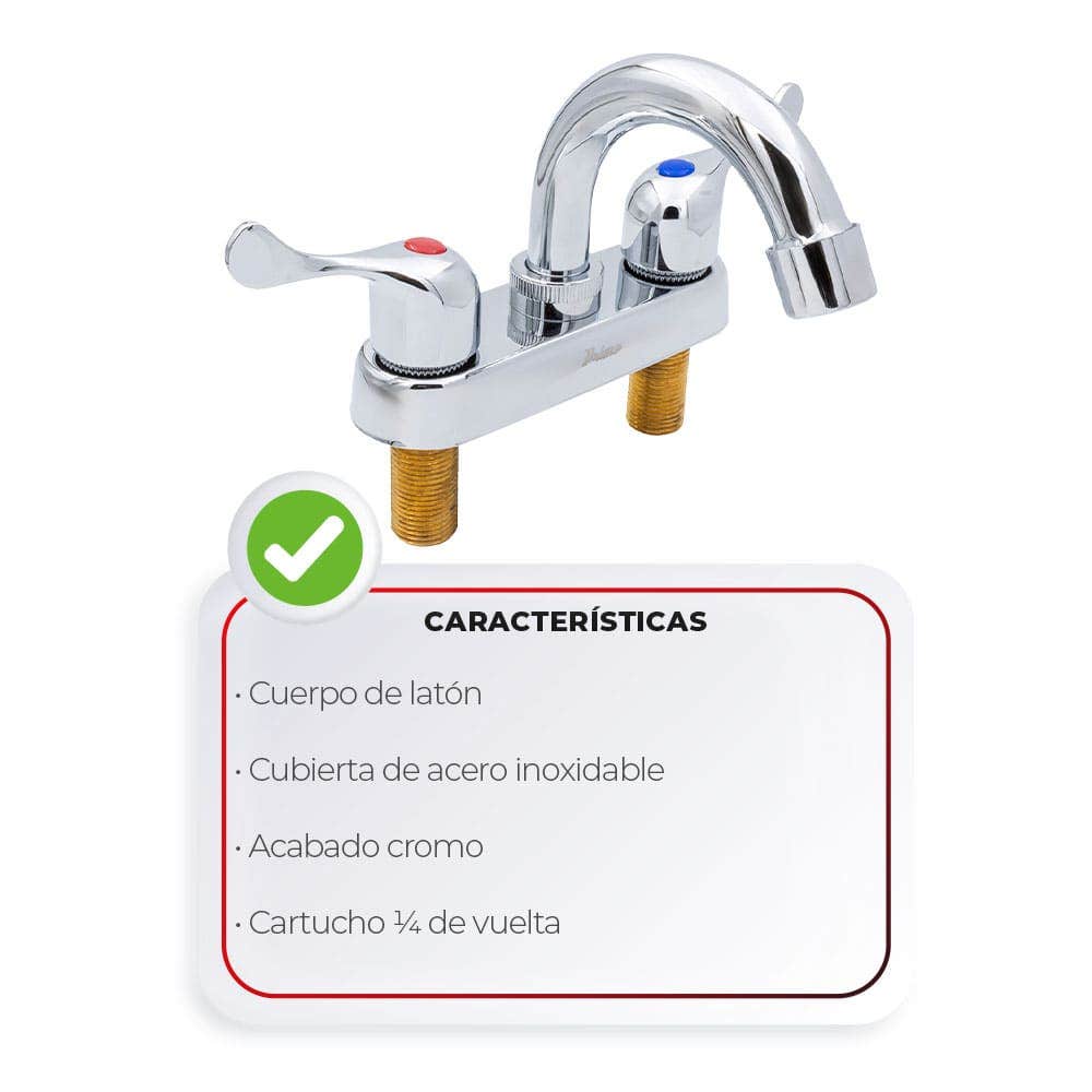 IUSA - Mezcladora de 4” para Lavabo con Manerales de Palanca, Primo Esencial, IUSA