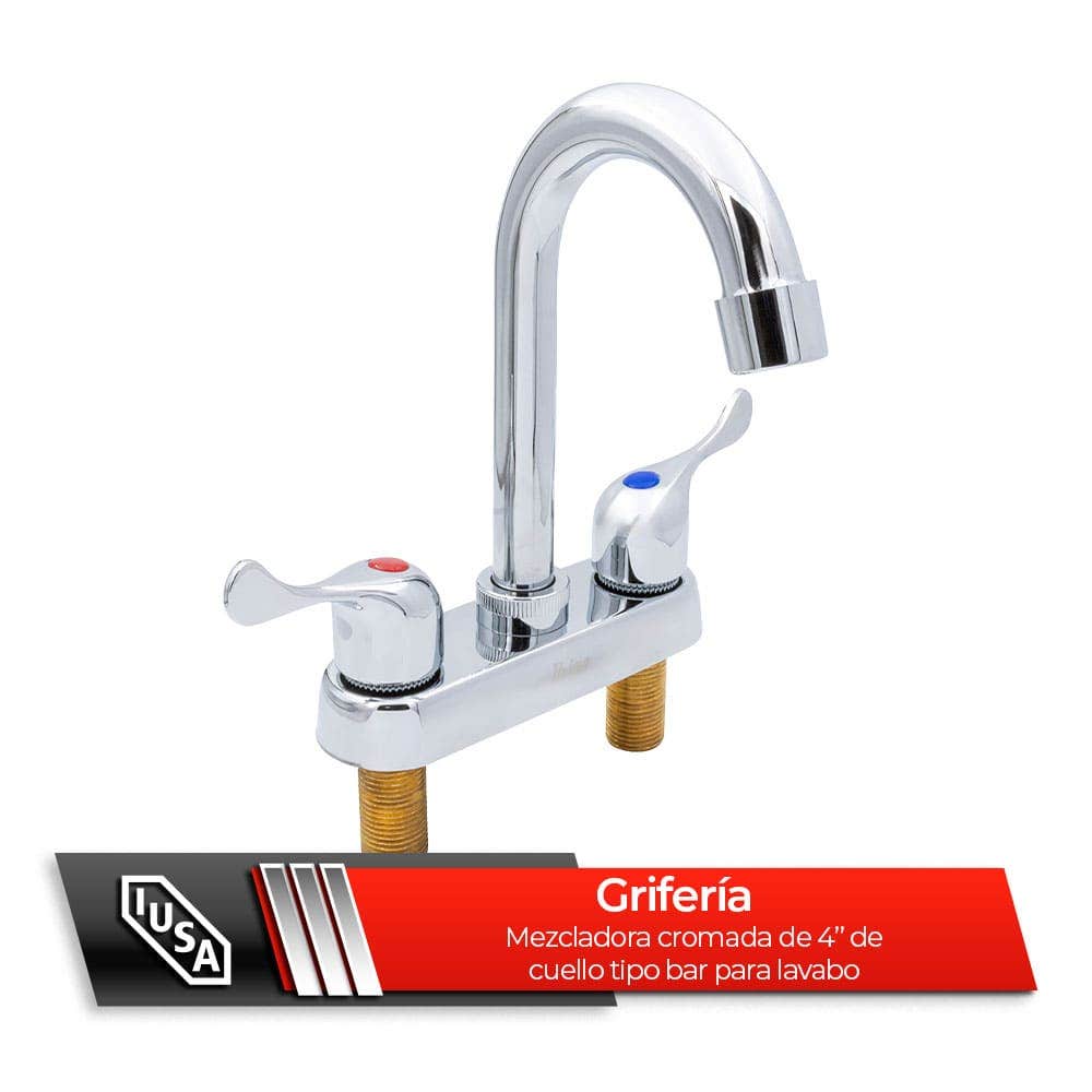 IUSA - Mezcladora de 4” para Lavabo con Manerales de Palanca, Primo Esencial, IUSA