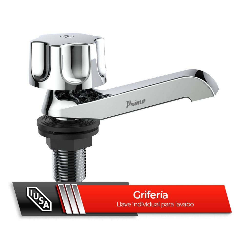 IUSA - Llave Individual para Lavabo con Maneral Metálico, Primo Esencial, IUSA