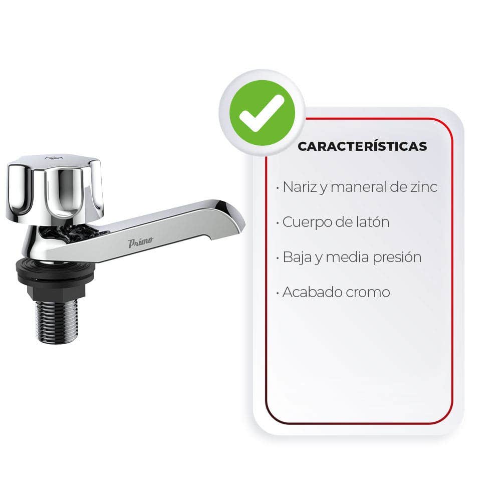 IUSA - Llave Individual para Lavabo con Maneral Metálico, Primo Esencial, IUSA