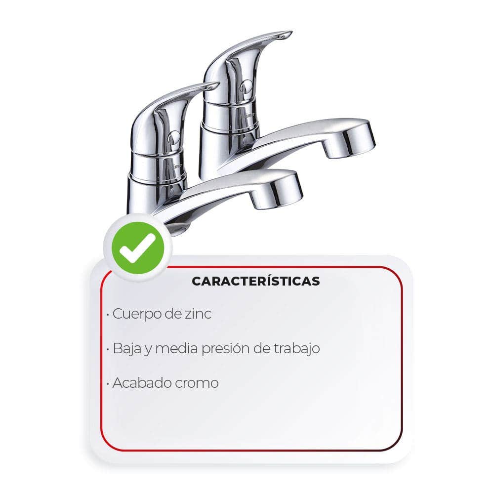 IUSA - Juego de Llaves Individuales para Lavabo con Palanca Metálica, Primo Esencial, IUSA