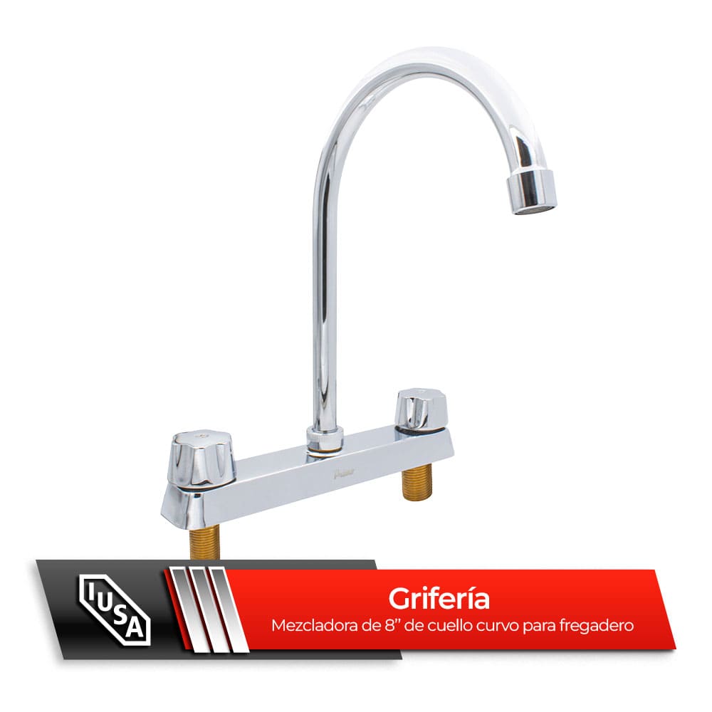 IUSA - Mezcladora de 8” para Cocina con Cuello Curvo, Primo Esencial, IUSA