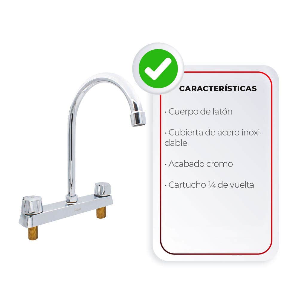 IUSA - Mezcladora de 8” para Cocina con Cuello Curvo, Primo Esencial, IUSA