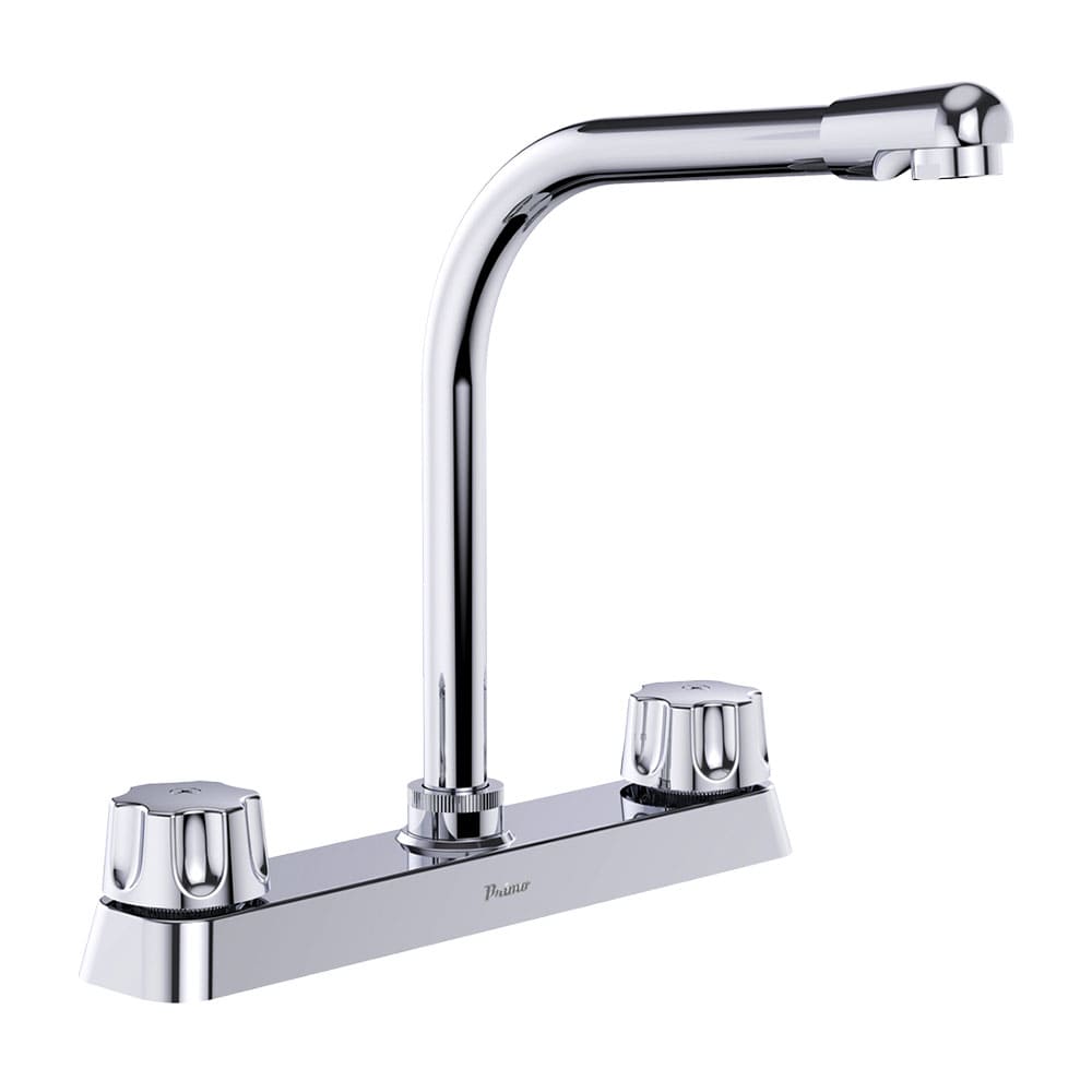 IUSA - Mezcladora de 8” para Cocina con Cuello Tipo Cobra y Manerales Hexagonales, Primo Esencial, IUSA