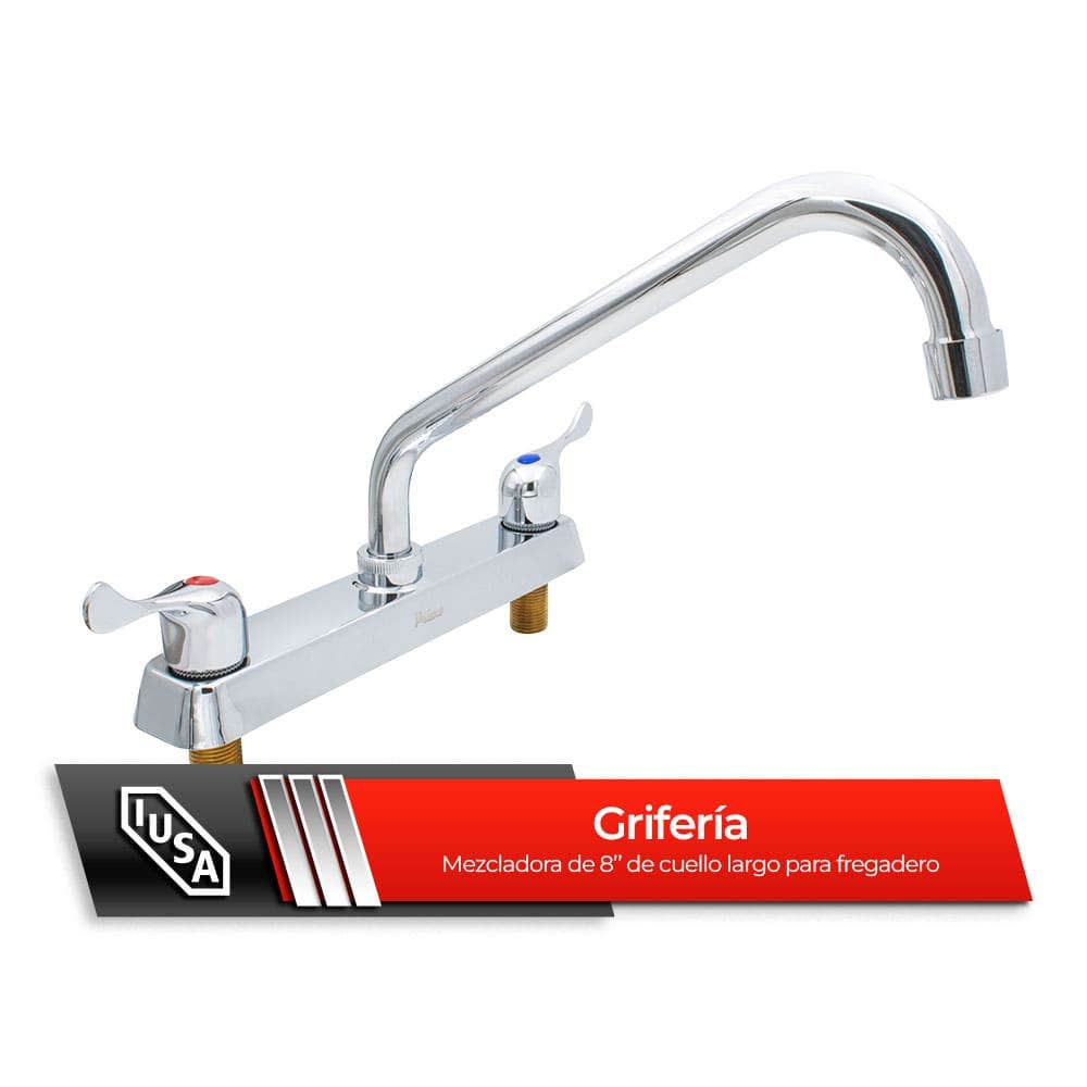 IUSA - Mezcladora de 8” para Cocina con Manerales de Palanca, Primo Esencial, IUSA