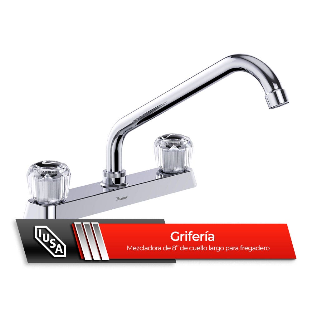 IUSA - Mezcladora de 8” para Cocina con Manerales Acrílicos, Primo Esencial, IUSA