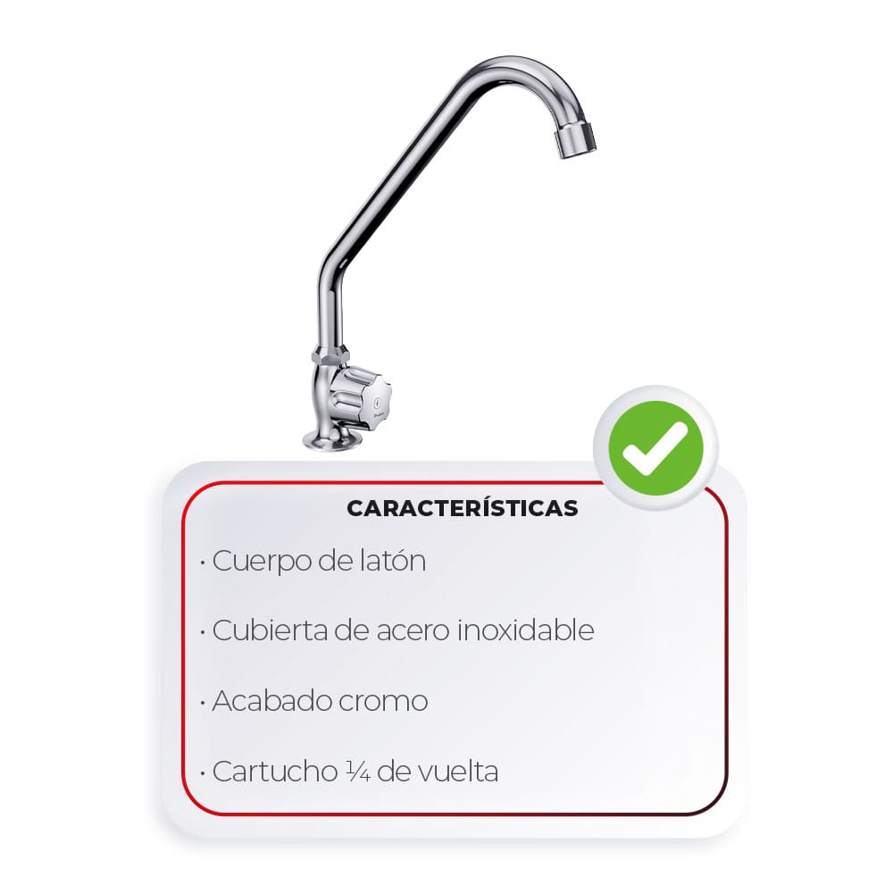IUSA - Llave Individual para Cocina con Cartucho Cerámico, Primo Esencial, IUSA