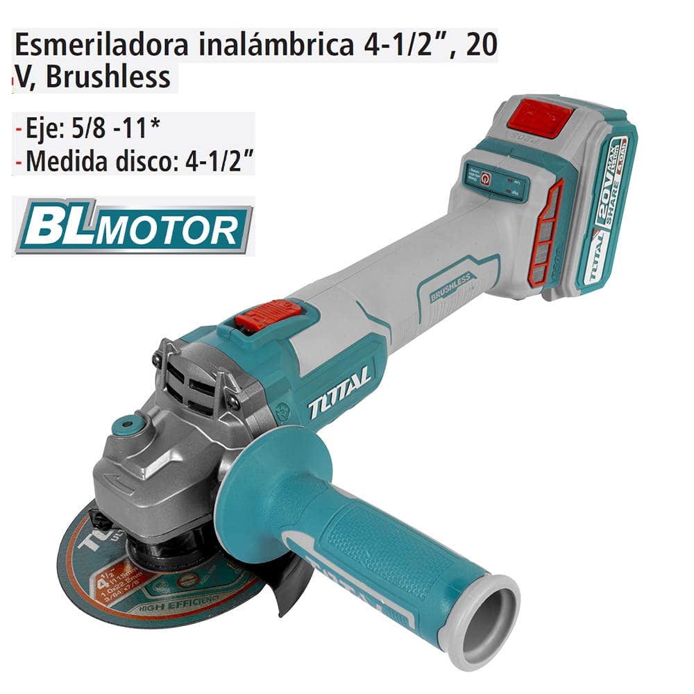 IUSA - Esmeriladora Inalámbrica, Total, 4-1/2”, 20 V.