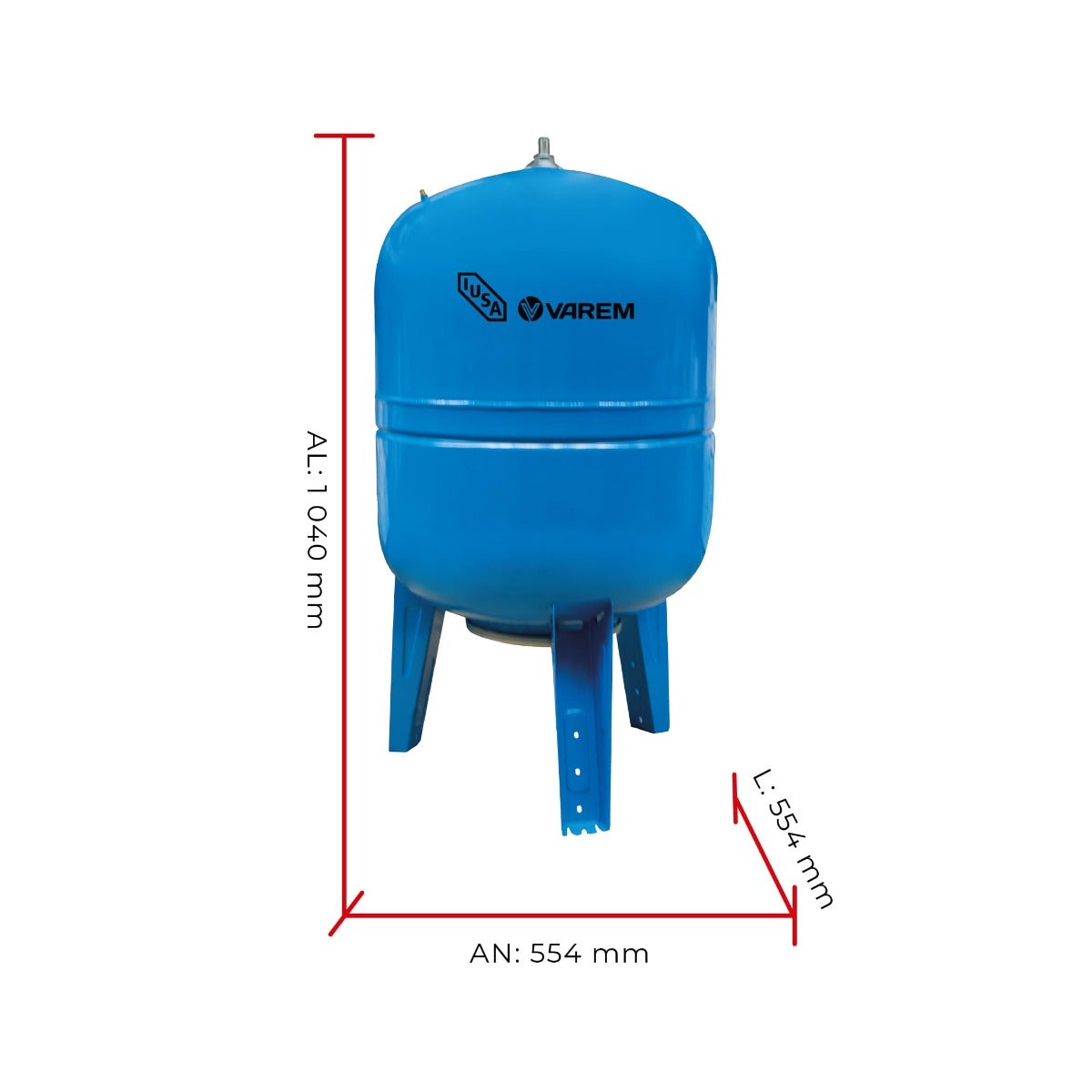 IUSA - Tanque presurizado vertical, 40 gal (150 L)