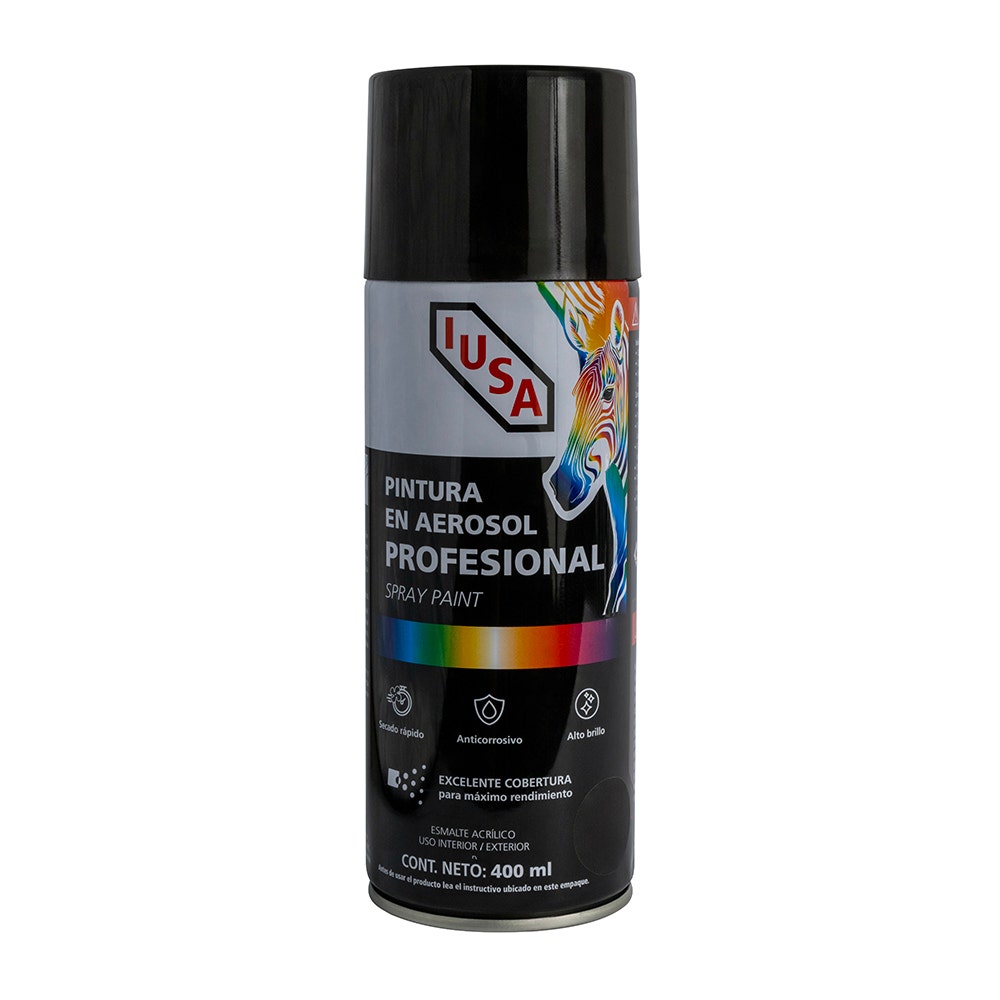 IUSA - Pintura en aerosol profesional mate, negro, IUSA
