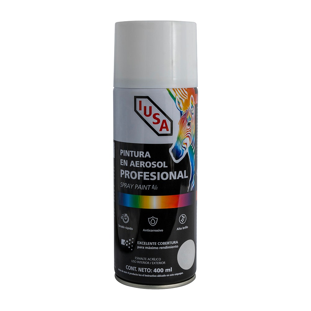 IUSA - Pintura en aerosol profesional brillante, blanco, IUSA