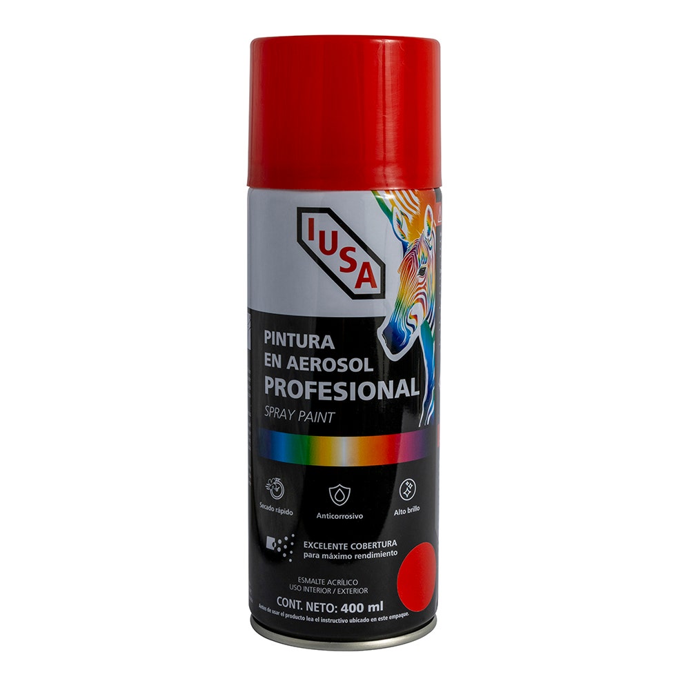 IUSA - Pintura en aerosol profesional brillante, rojo cereza, IUSA