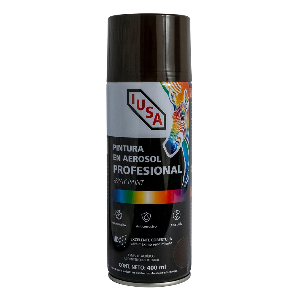 IUSA - Pintura en aerosol profesional brillante, café oscuro, IUSA