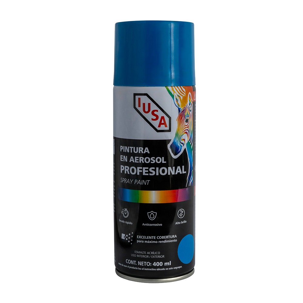IUSA - Pintura en aerosol profesional brillante, azul brillante, IUSA