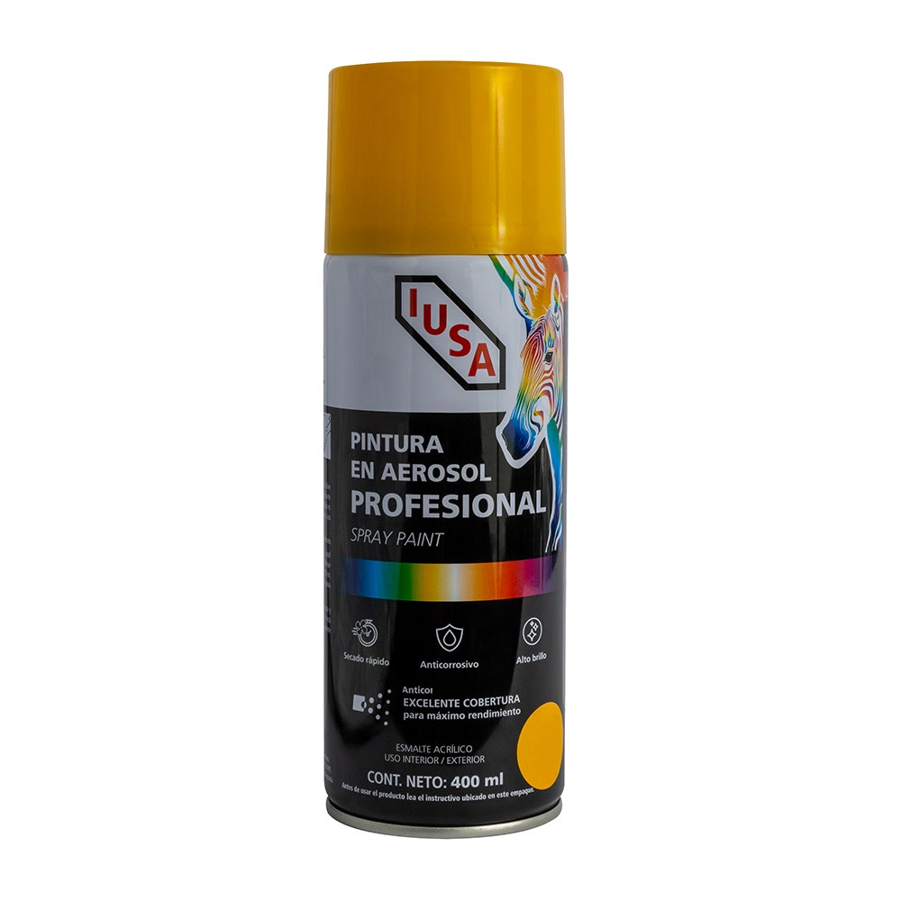 IUSA - Pintura en aerosol profesional brillante, amarillo sol, IUSA