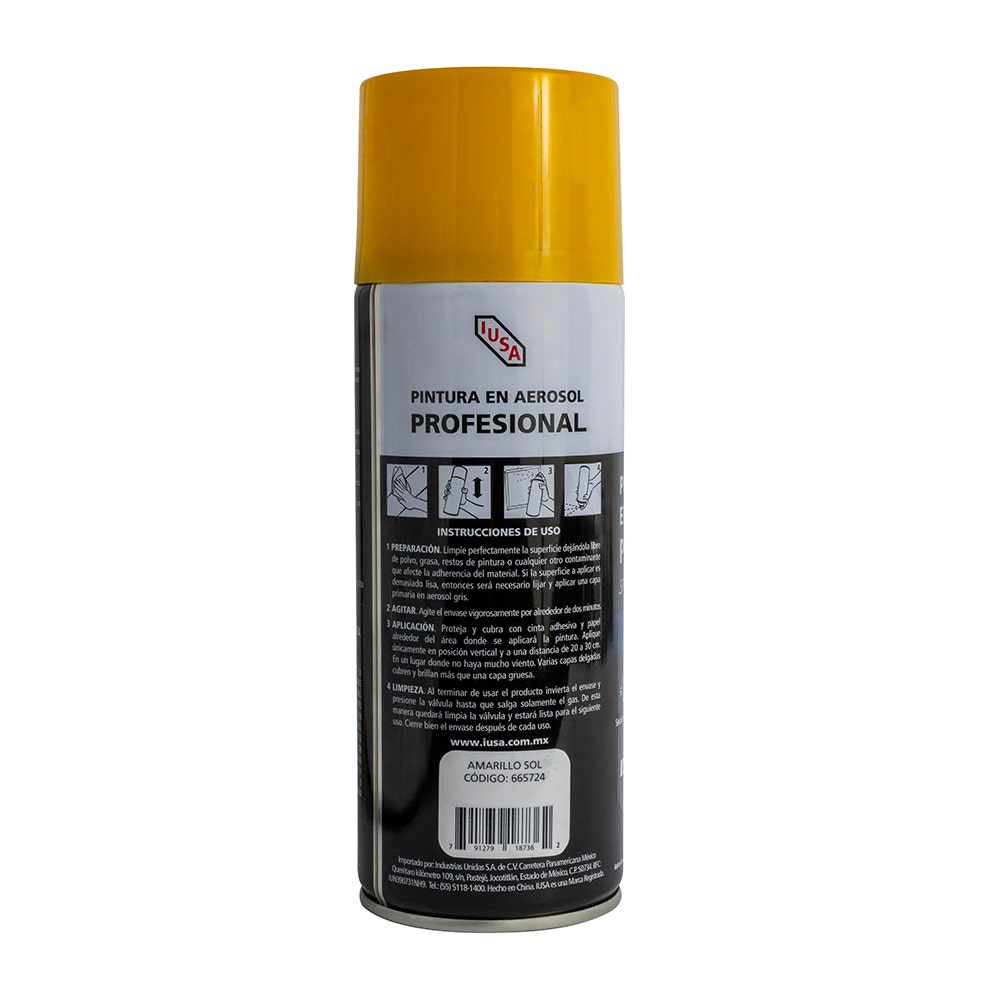 IUSA - Pintura en aerosol profesional brillante, amarillo sol, IUSA