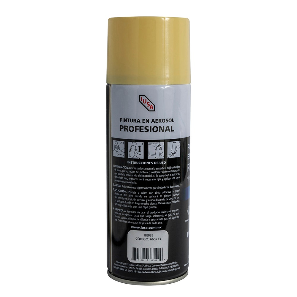 IUSA - Pintura en aerosol profesional brillante, beige, IUSA