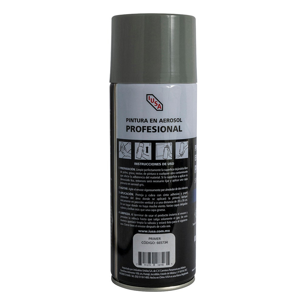 IUSA - Pintura en aerosol profesional anticorrosiva, primer gris, IUSA