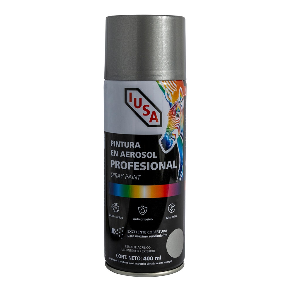 IUSA - Pintura en aerosol profesional metálica, plata, IUSA