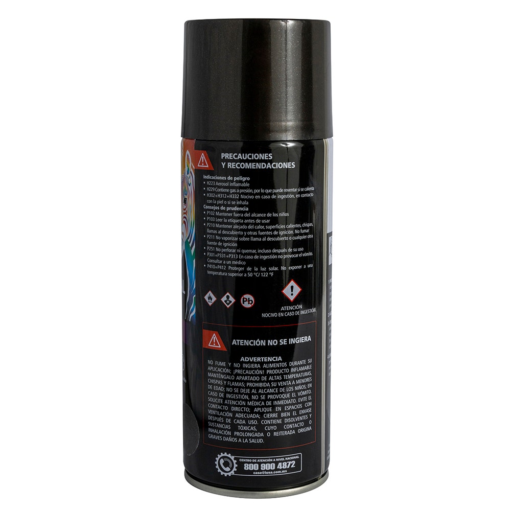 IUSA - Pintura en aerosol profesional metálica, negro, IUSA