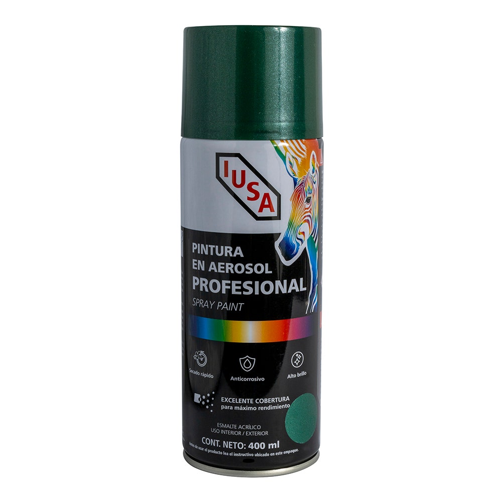 IUSA - Pintura en aerosol profesional metálica, verde, IUSA