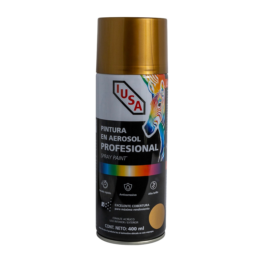 IUSA - Pintura en aerosol profesional metálica, dorado, IUSA