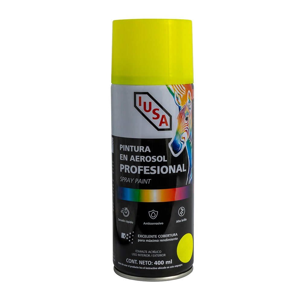 IUSA - Pintura en aerosol profesional neón, amarillo neón, IUSA