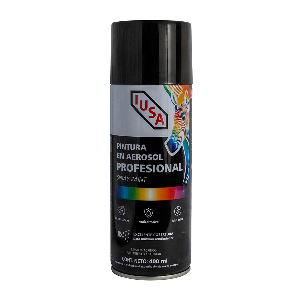 IUSA - Pintura en aerosol profesional mate, negro alta temperatura, IUSA