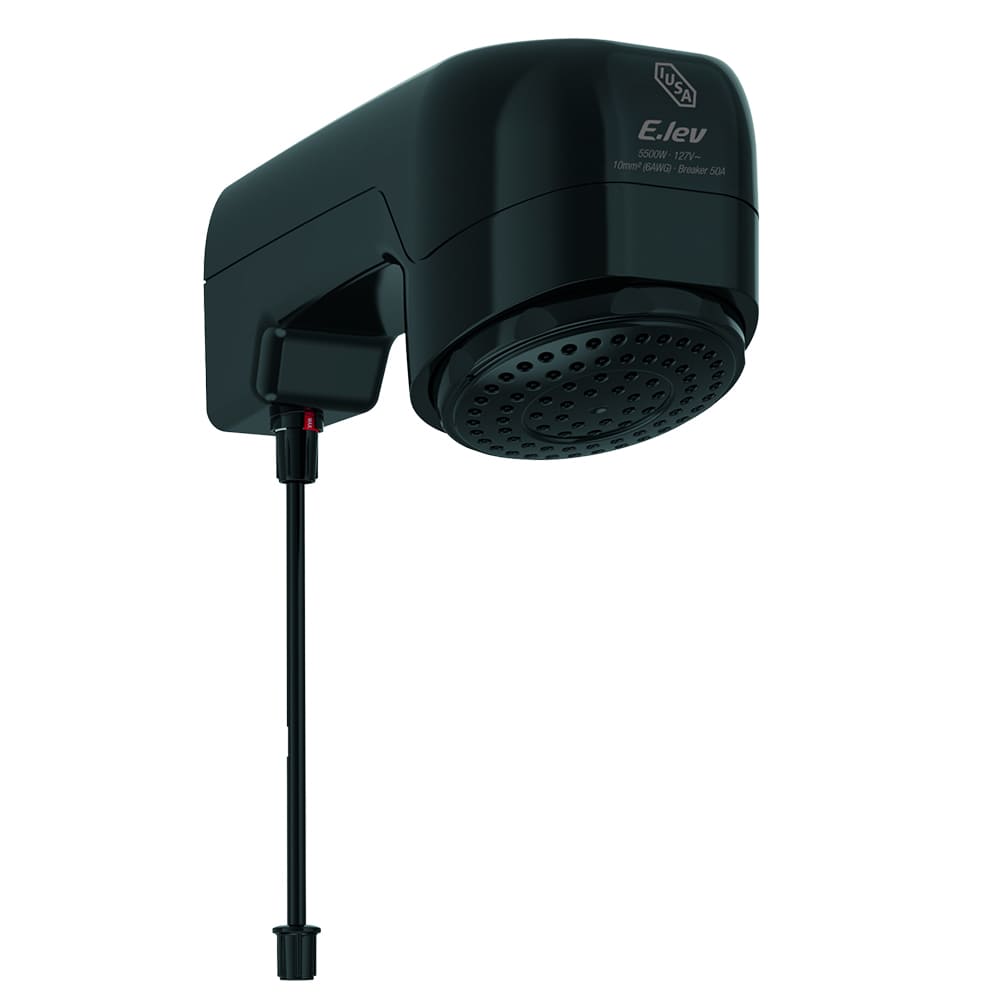 IUSA - Regadera electrónica de temperatura progresiva, negra, IUSA Rain