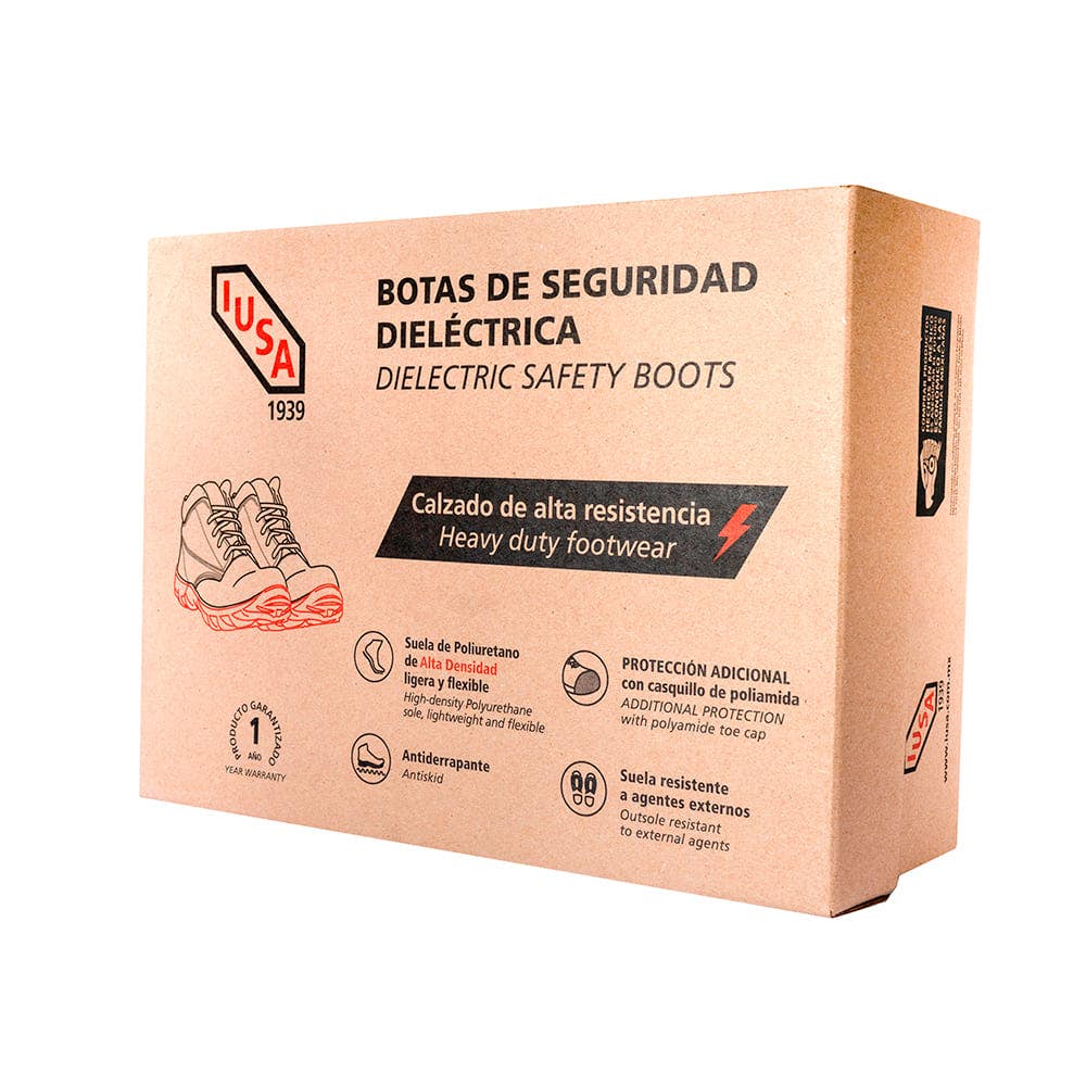 IUSA - Botas de Seguridad Dieléctricas, IUSA, con Suela Roja No. 26