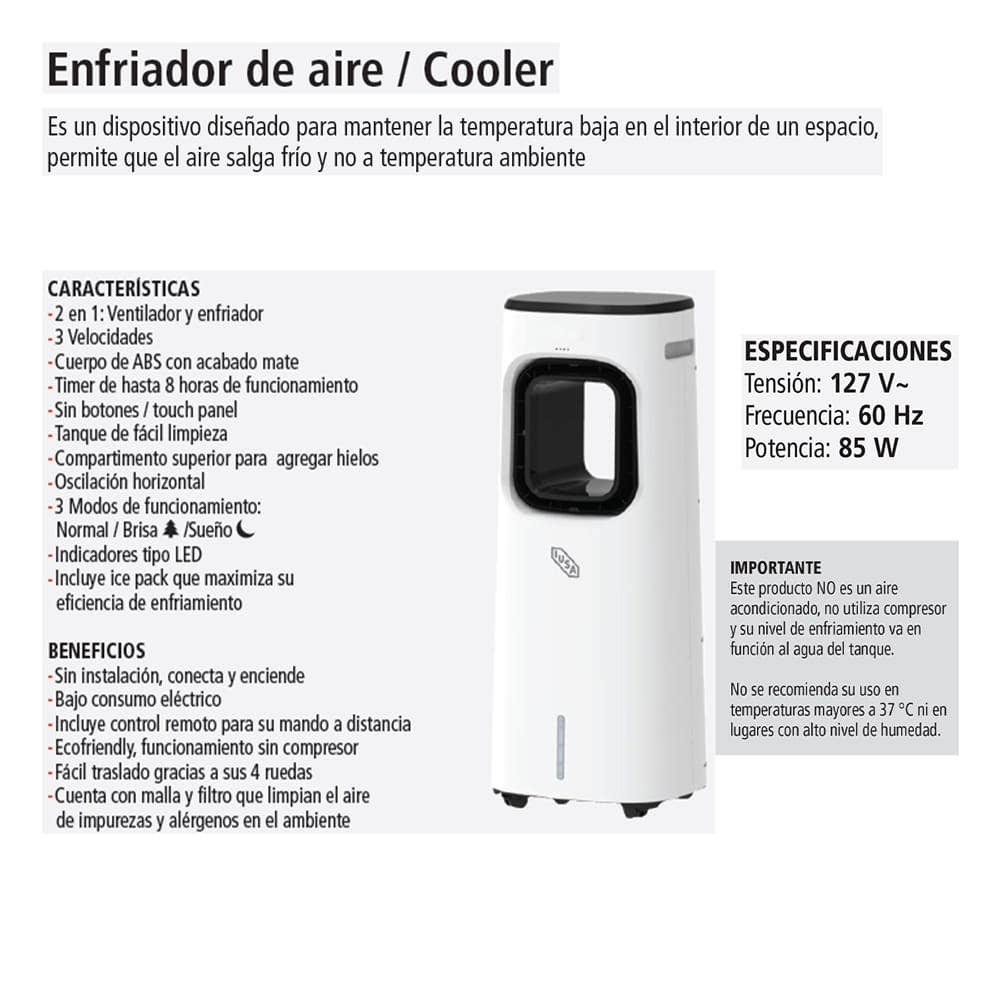 IUSA - Enfriador de aire 2 en 1 iusa