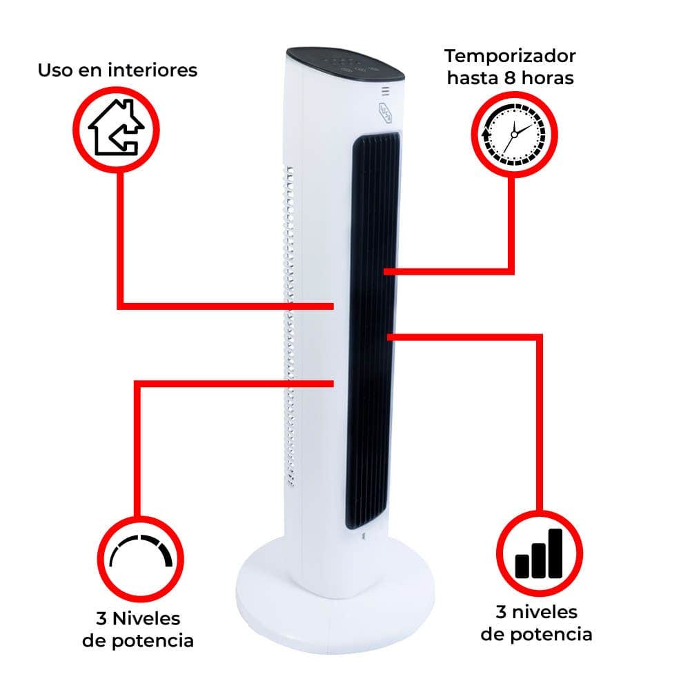IUSA - Ventilador de torre 29” con control remoto vt29cr blanco iusa