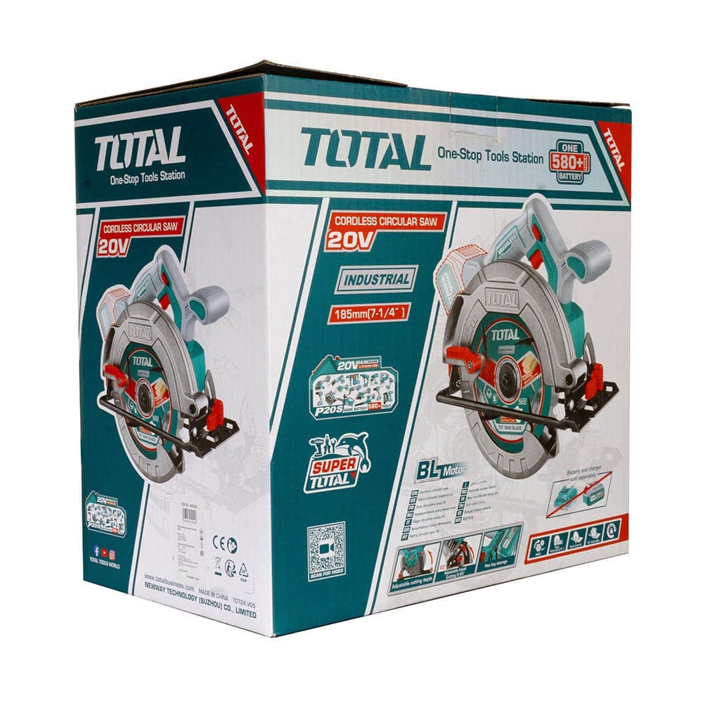 IUSA - Sierra circular 7-1/4” 20 V sin carbones TOTAL