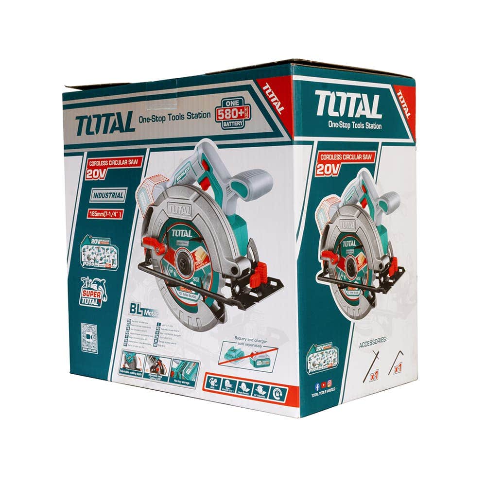 IUSA - Sierra circular 7-1/4” 20 V sin carbones TOTAL