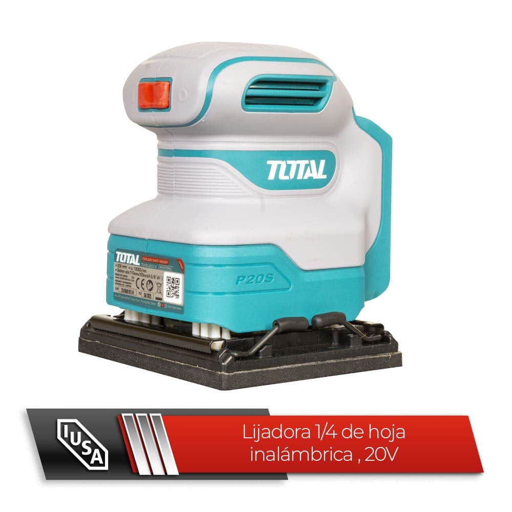 IUSA - Lijadora orbital inalámbrica 1/4” 20 V TOTAL