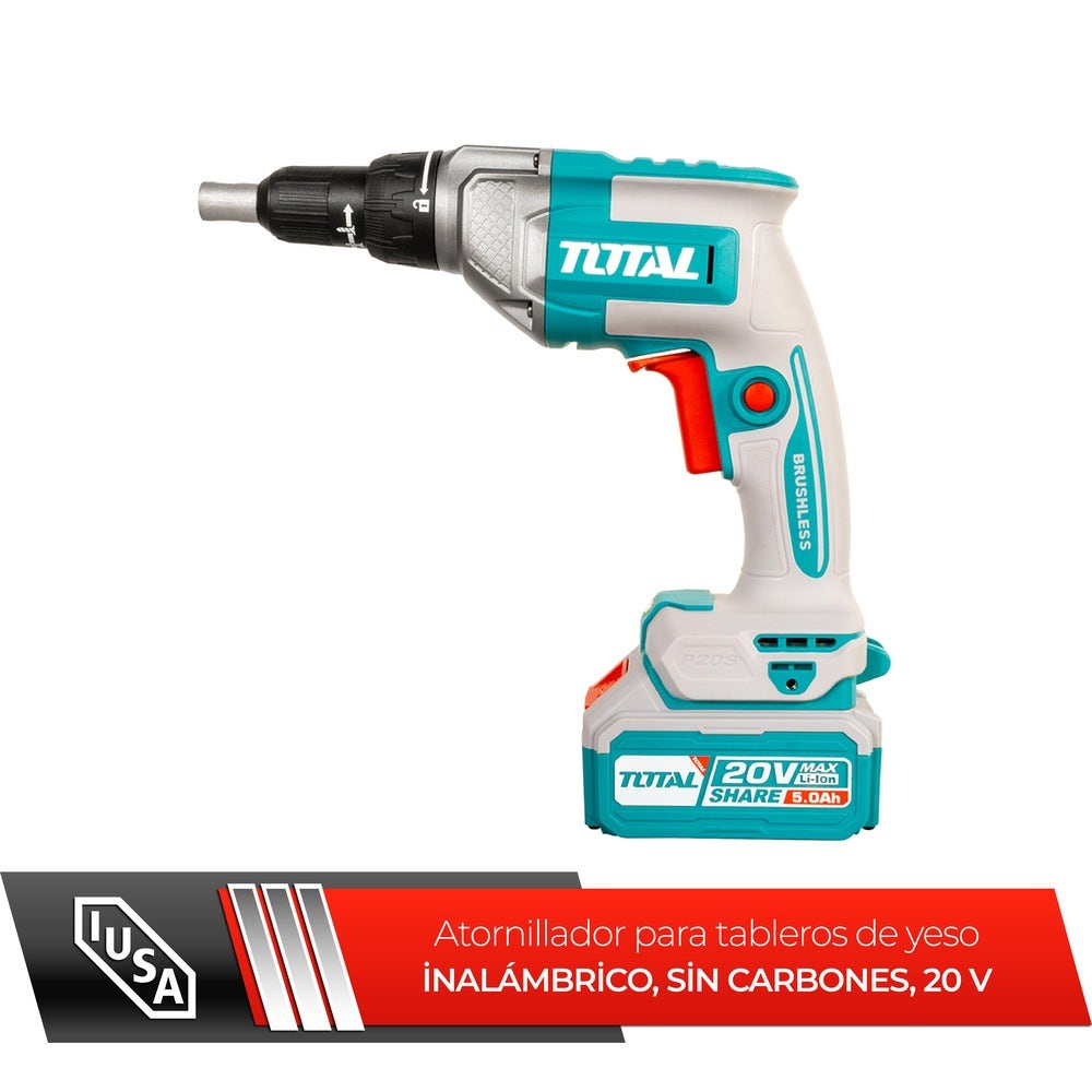 IUSA - Atornillador para tableros de yeso inalámbrico 20 V Brushless 30 Nm sin batería ni cargador IUSA