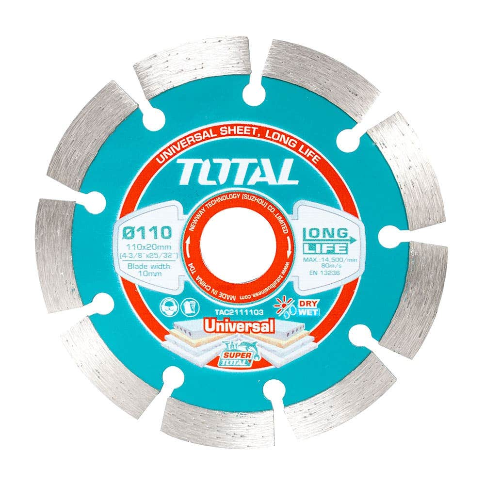 IUSA - Disco de diamante 4 3/8” rin segmentado universal, TOTAL