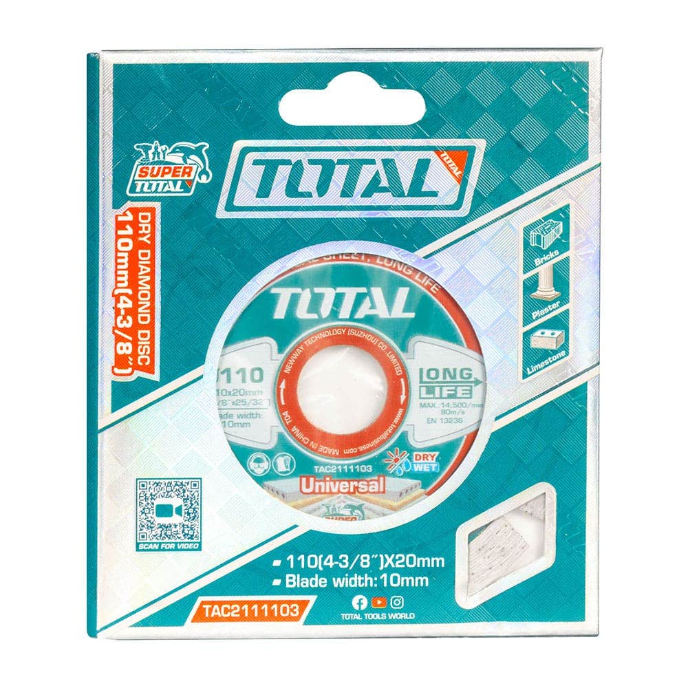 IUSA - Disco de diamante 4 3/8” rin segmentado universal, TOTAL