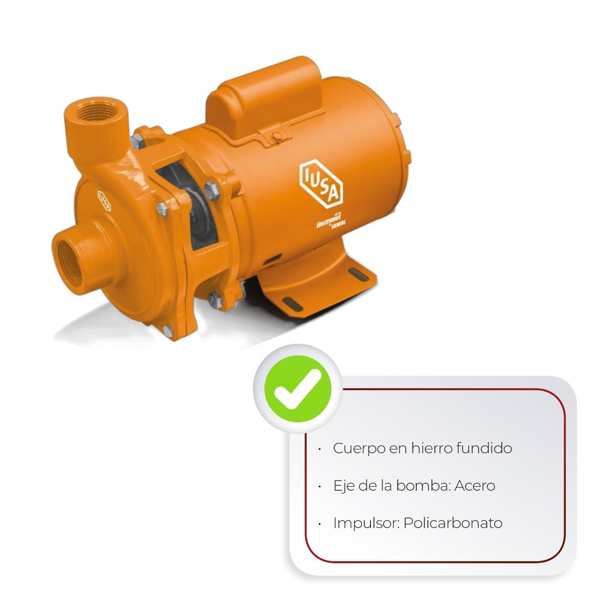 IUSA - Bomba centrífuga tipo Siemens 2 HP IUSA