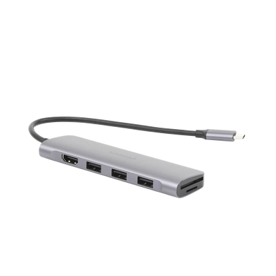 UGREEN - HUB USB-C Multipuertos / HDMI 4K@30Hz  / 3 Puertos USB-A 3.0 / Lector Tarjeta SD+TF (Uso Simultáneo) / 6 en 1 / Carcasa de Aluminio.