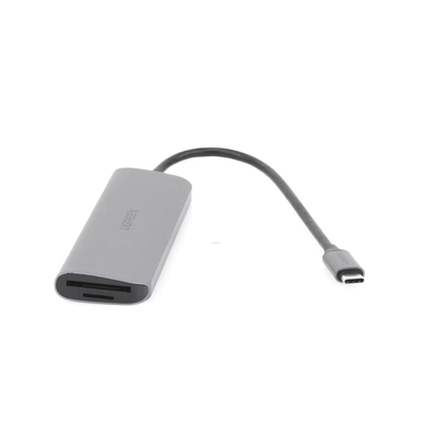 UGREEN - HUB USB-C Multipuertos / HDMI 4K@30Hz  / 3 Puertos USB-A 3.0 / Lector Tarjeta SD+TF (Uso Simultáneo) / 6 en 1 / Carcasa de Aluminio.