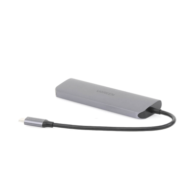 UGREEN - HUB USB-C Multipuertos / HDMI 4K@30Hz  / 3 Puertos USB-A 3.0 / Lector Tarjeta SD+TF (Uso Simultáneo) / 6 en 1 / Carcasa de Aluminio.